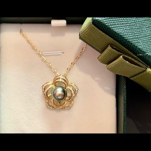 Saltwater Cultured Tahitian Pearl Necklace Pendant | Real Black Pearl Necklace